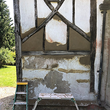 External wall repair for Little Hampden Church