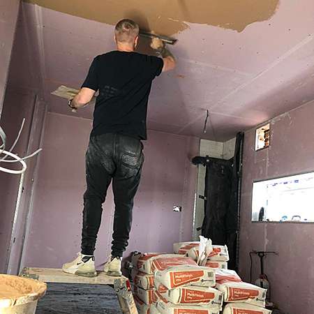 Replastering a small office